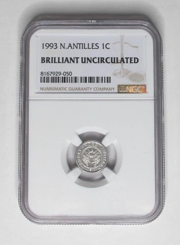 1993 Netherlands Antilles 1C * NGC Brilliant Uncirculated *Aluminum* No Reserve