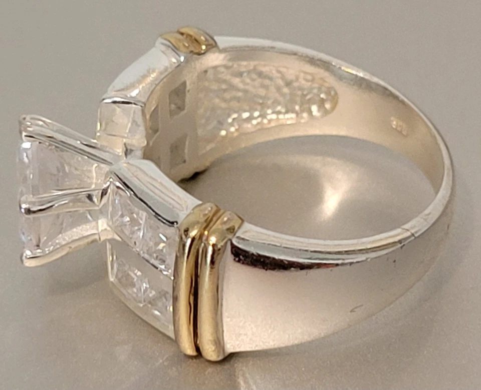 Anillo de plata de ley 925 circonita cúbica talla 7 Foto 4 de 4