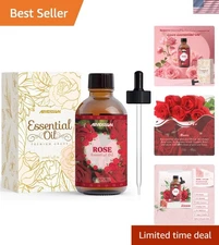 Pure Rose Essential Oil 4 Fl Oz - Tranquil Aromatherapy for Home & Gifts