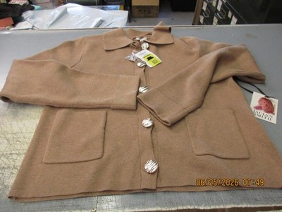 Jaclyn Smith Size XS Tan Button Up Blouse Top Gold Buttons FREE shipping