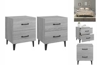 Nachttische2Er Set Grau Sonoma 40X35X47,5 Cm Nachtkonsole Nachtschrank