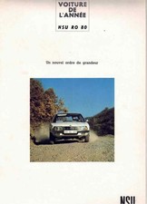 Catalogue brochure NSU RO 80 1968 France