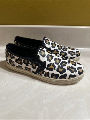 Coach Parkside Ocelot Leather Leopard Animal Print Slip On Shoes Sz 8.5B