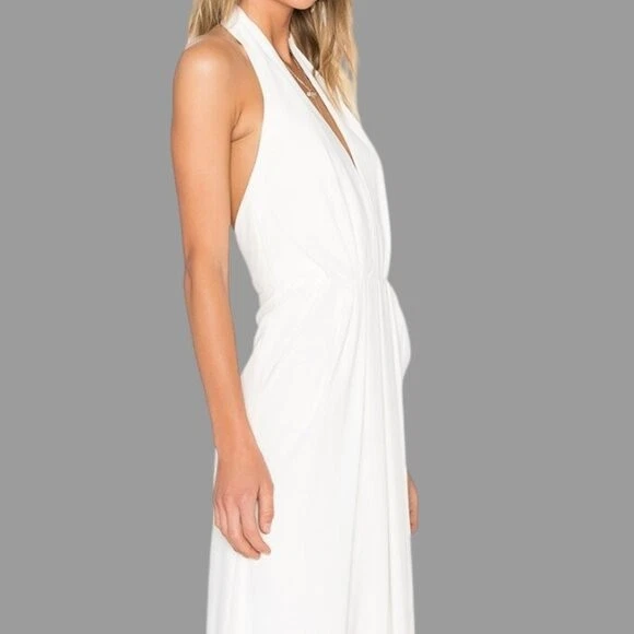 JILL JILL STUART V Neck Pleated Off White Gown Size 0 - Image 2 of 4