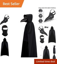 Steampunk Plague Doctor Mask - Unisex Halloween Costume with Adjustable Fit