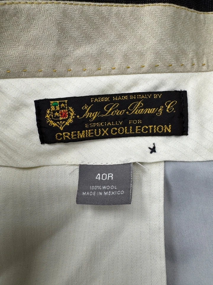 Daniel Cremieux Loro Piana Pants Men 40R 40x30 Brown Wool Pleated Cuffed Slacks - Image 4 of 4