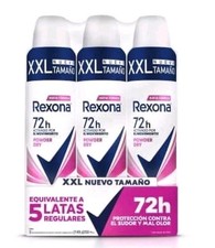 Rexona Powder Dry Aerosol Antiperspirant 3x 250ml Women Deodorant 72h XXL CANS