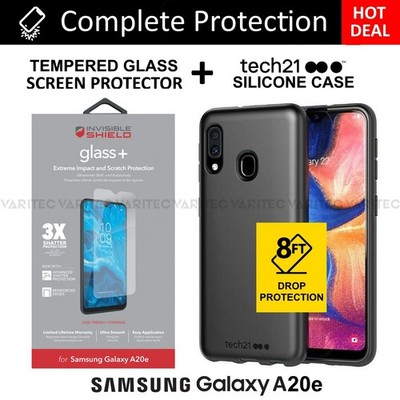 tech21 Gel Handy Hülle Cover & ZAGG Hartglas Display für Samsung Galaxy A20e