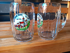 Brauhaus  Neunburg v Wald Glas Bierkrug mit Henkel Bier & Brauerei seit 1354