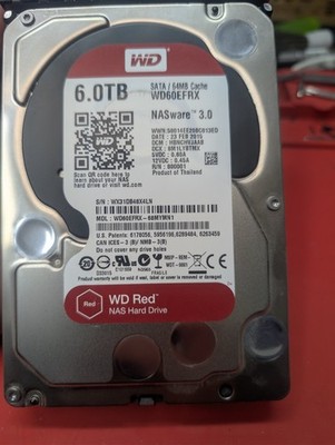 Western Digital Red 6TB NAS Hard Drive WD60EFRX 64MB Cache SATA 6Gb/s 3.5''