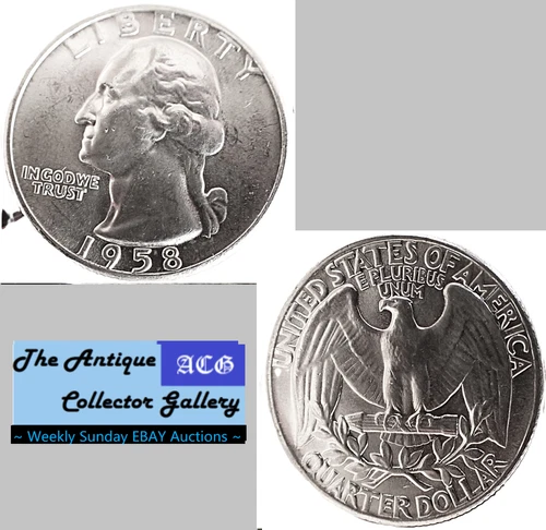 1958 BU US Philadelphia Mint Silver Washington Quarter🪙Ike's  Cold War🪙