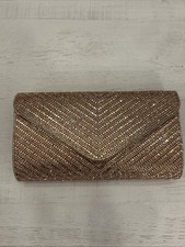 Clutch Purses for Women, Bling Lines Envelope Evening Bag Rose Gold Prom Formal