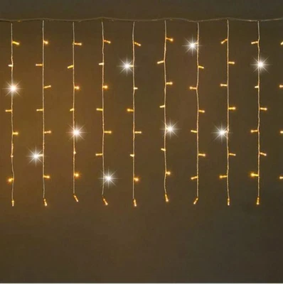 PARTENOPEA Tenda Luminosa luci natalizie 128 maxi LED da esterno 3mt x 0,80 prolungabile