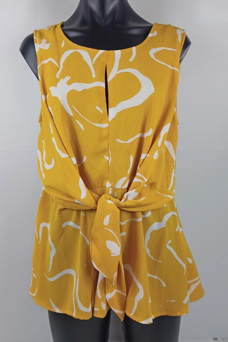 Vero Moda for Myer Size L Sleeveless Fitted Peplum Tie Front Top Side Zip  VGC