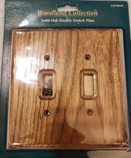 VTG WOODLAND COLLECTION - Solid Oak Double Switch Plate~  BRAND NEW