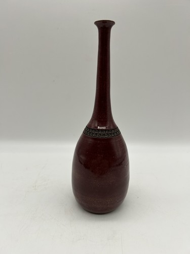 David Cruz signierte Vase Ochsenblut glasiert Puerto Rico Studiokeramik - Bild 4 von 6