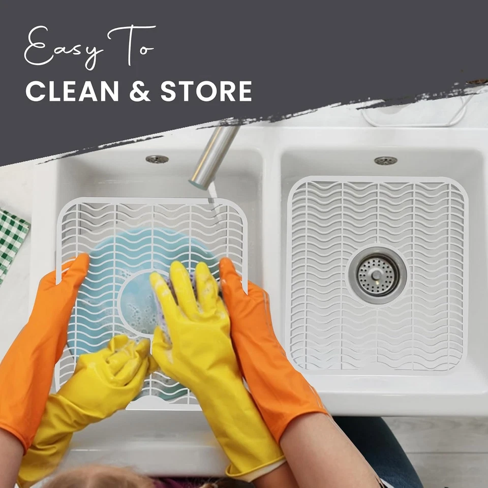 Decorrack 2 защитные пленки для кухонной раковины, белые 12 x 11 дюймов стойка для посуды, защитные - Изображение 4 из 4