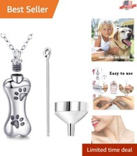 Unique Paw and Bone Urn Necklace for Pets - 925 Sterling Silver Keepsake Jewelry