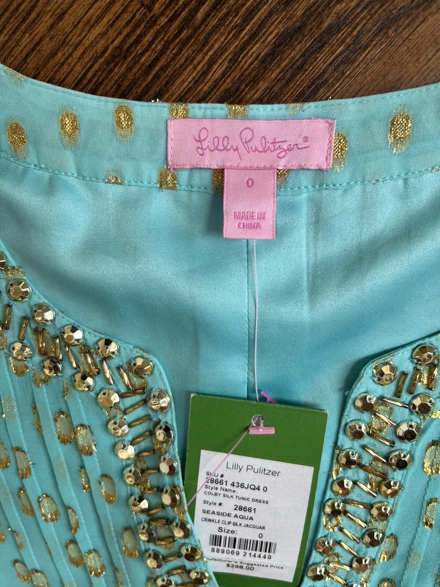 lilly pulitzer colby silk tunic dress Lilly Pulitzer Colby Silk Tunic Dress Seaside Aqua