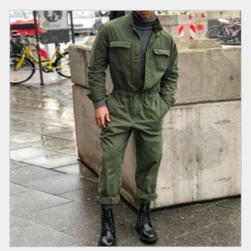 Men‘s Vintage Military Coveralls Romper Slim Fit Work wear Jumpsuit Casual Pants - Bild 12 von 12