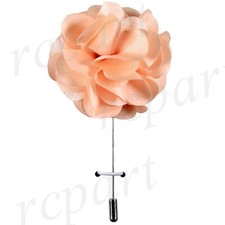 New in box formal Men's Suit chest brooch Peach solid flower lapel pin wedding