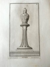 Canopo mitologia antica incisione piastra in rame Campiglia-1735