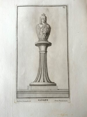 Canopus Mythology Antique Engraving Copperplate Campiglia-1735