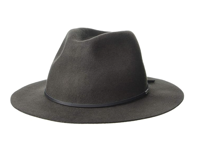 Brixton Wesley Packable Felted Wool Fedora in Washed Black  display picture 2