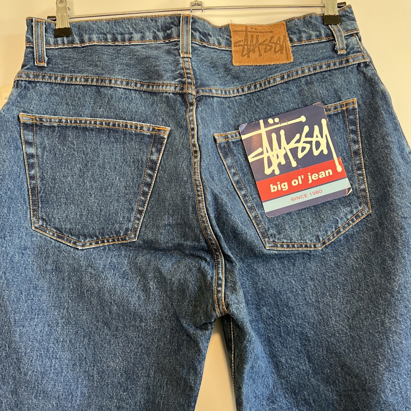 Vintage Stussy Made In USA Denim Jean Shorts 36 Deadstock 90s Big Ol ...