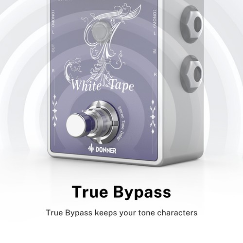 Donner White Tape Delay Effects Pedal With Echo Effect 2 Channels True Bypass - Picture 3 of 6