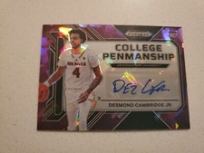 DESMOND CAMBRIDGE JR 2023 PRIZM DRAFT PICKS COLLEGE PENMANSHIP AUTOGRAPH # /99