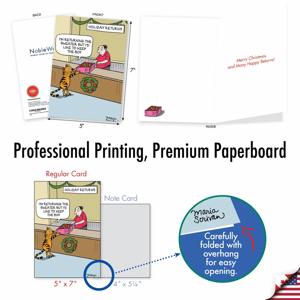 12 смешных рождественских открыток (1 дизайн, 12 открыток) — храните коробку C4522XSG-B12 - Изображение 3 из 4