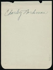 CHUCK WORKMAN (1938-1946 Indians, Braves Pirates) -Autograph album page (d.1953)
