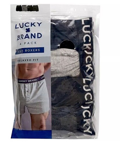 Lucky Brand Knit Boxer Shorts Cotton Assorted Black/Gray Color Underwear 8 Pack - Picture 3 of 9