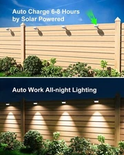 8Pack Waterproof Solar Powered LED Outdoor Gutter Lights with Brackets Garden US