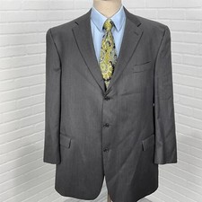 Hart Schaffner Marx Blazer Men 46 Gray Bespoke Gold Trumpeter Classic USA Jacket