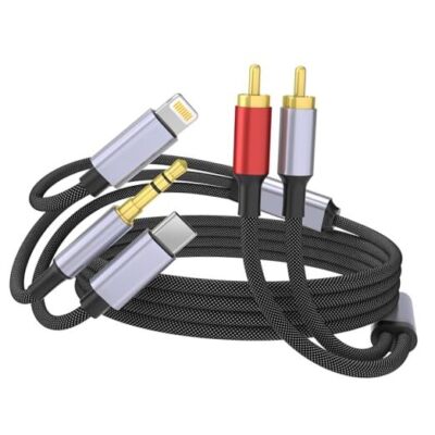 USB C to RCA Cable, Lightning to RCA Male to Aux Audio