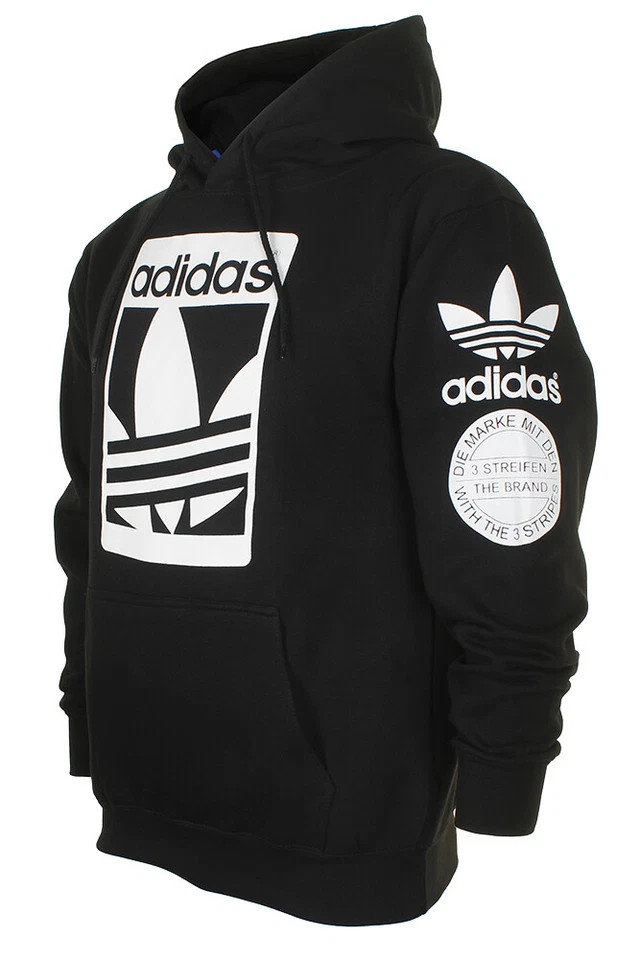 Adidas Men's Original Trefoil Street Graphic Front Pocket Active Pullover Hoodie - Image 4 of 4