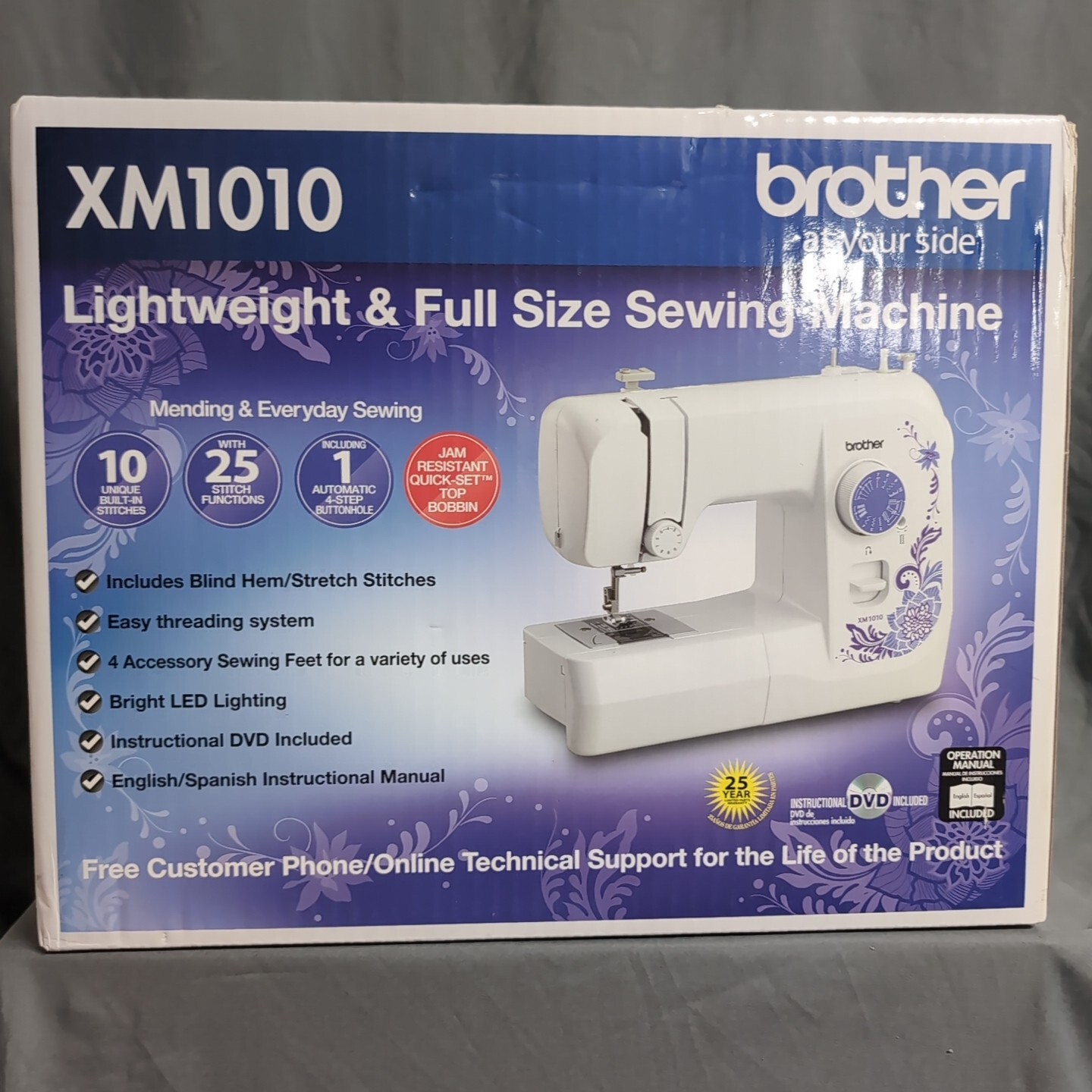 Brother XM1010 Sewing Machine with 10 Stitches & 4 Sewing Feet-image