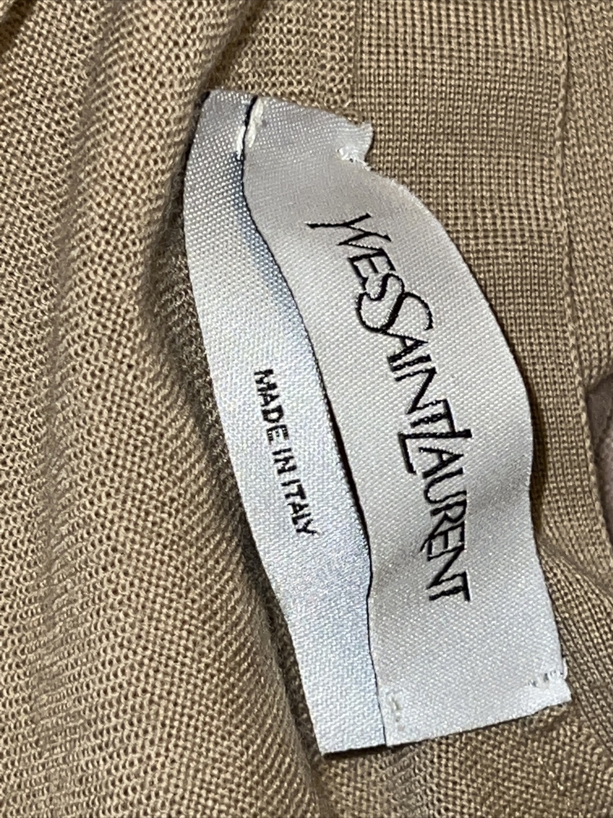 Cardigan anteriore Yves Saint Laurent Schoolboy lana marrone chiaro con bottoni XS