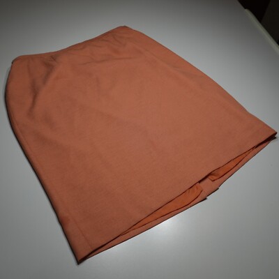 Le Suit Skirt Womens 18W Essentials Straight Orange Corpcore Flexible Waist Work
