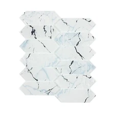 Picket Marble Look Glass Tile, 6 mm thick, Glass Tile, Backsplash, Bathroom Tile