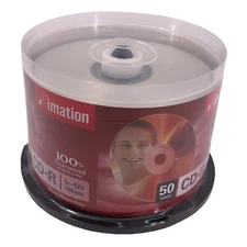 Imation CD-R 700mb Blank 50 Pack Discs Shiny 1x-52x Compatible NEW Sealed
