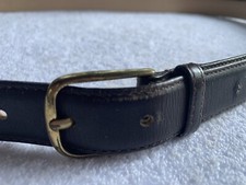 Genuine Leather Belt Mens 38-39  Brown Full Grain Dress Solid Brass Buckle READ