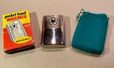 TWO VINTAGE BROADWAY POCKET HAND WARMERS, MADE IN HONG KONG, VERY GOOD SHAPE