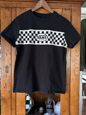 VANS Official Off The Wall Checkerboard Logos Men's Black T-Shirt