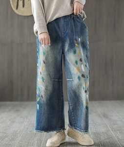 Mujeres Informal Suelta Recortada Pantalones Sueltos Jeans Denim