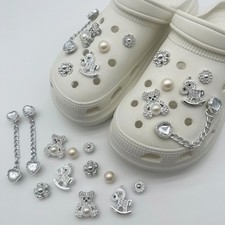 12 pcs Luxury Designer Shoe Charms Fits For Clog Sandal Premium Bling Jewelry