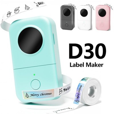 Phmemo D30 Mini Bluetooth Label Printer Protable Label Maker Machine with Tape