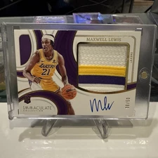 MAXWELL LEWIS 2023-24 IMMACULATE RPA ROOKIE PATCH ON CARD AUTO #08/50 LAKERS